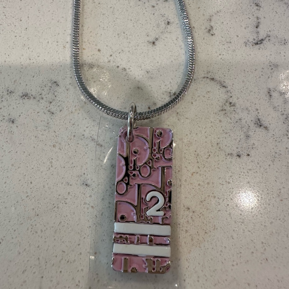 Dior Oblique Trotter Plaque Necklace